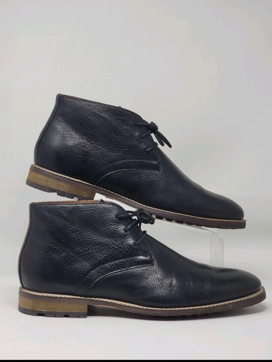 Carlo Morandi Chukka Boots Men’s Size 8 Black Pebble Leather Ankle Lug Lace Up main image 10